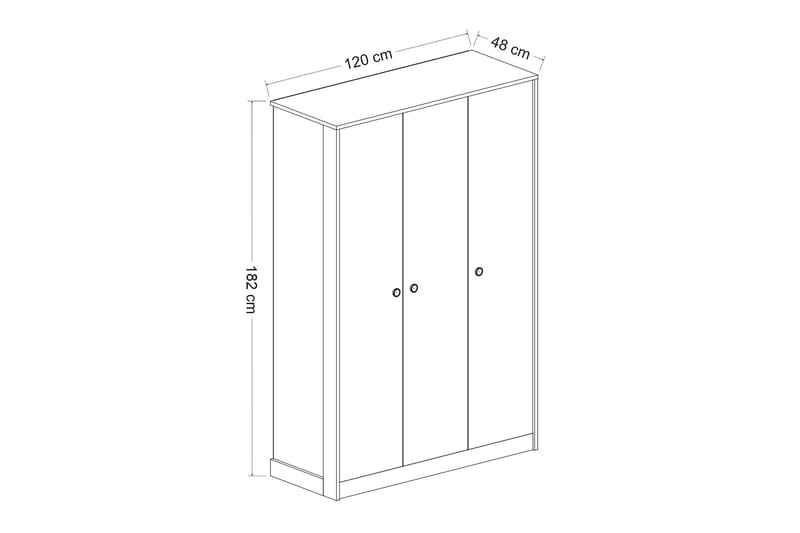 Garderob Cabbot 120x182 cm - Vit - Förvaring - Garderober & garderobssystem