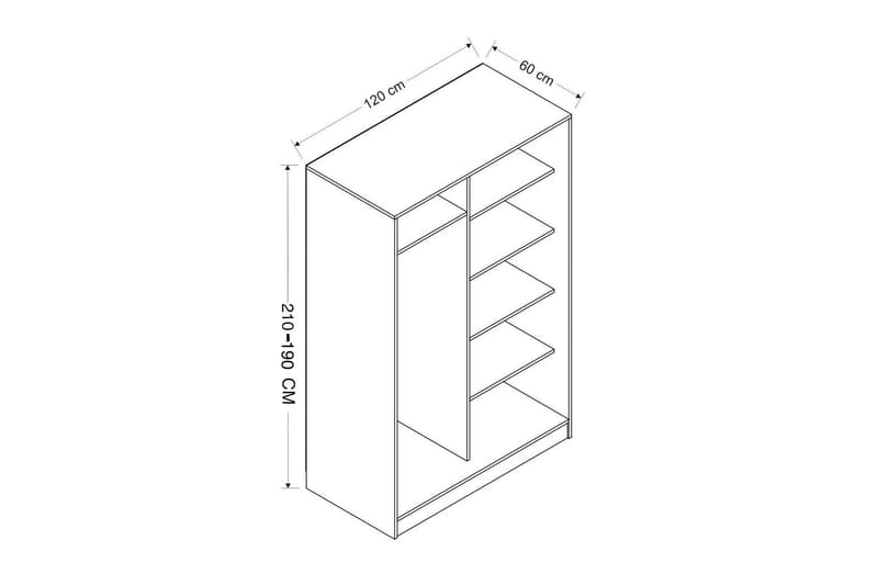 Garderob Cambrian 120 cm - Grå/Vit - Förvaring - Garderober & garderobssystem