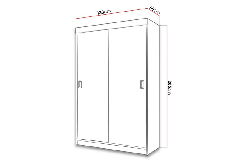 Garderob Carraie 60x138 cm - Grå/Vit - Förvaring - Garderober & garderobssystem