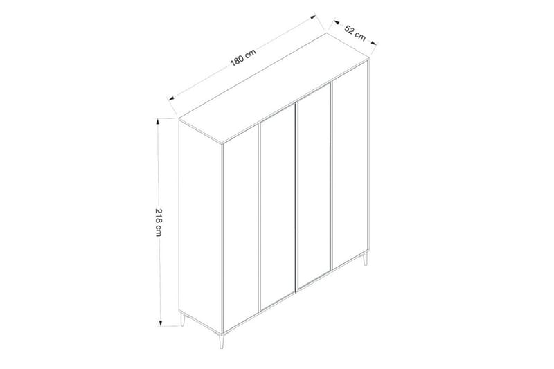 Garderob Elevate 180x218 cm - Vit - Förvaring - Garderober & garderobssystem