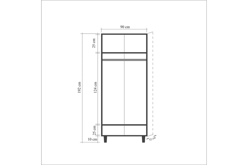 Garderob Gillberga 90 cm - Brun - Förvaring - Garderober & garderobssystem