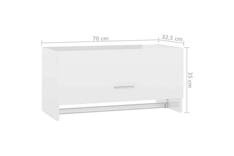 Garderob högglans vit 70x32,5x35 cm spånskiva - Vit - Förvaring - Garderober & garderobssystem