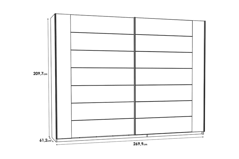 Garderob Kipo 62x270 cm - Brun/Svart - Förvaring - Garderober & garderobssystem