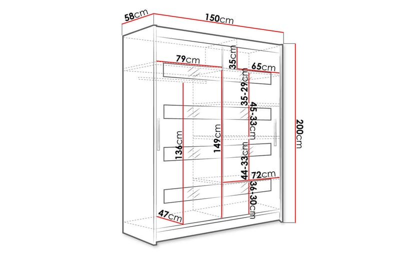 Garderob Maskbo 150x200 cm - Svart - Förvaring - Garderober & garderobssystem