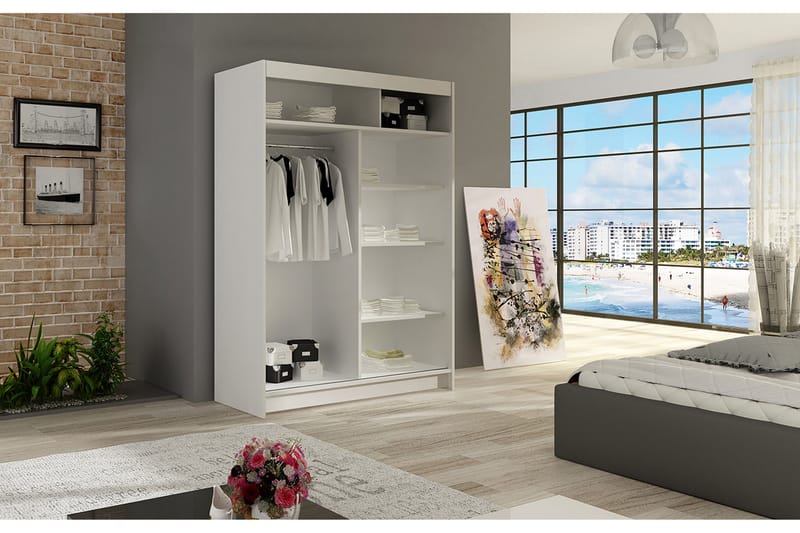 Garderob Miami 120x58x200 cm - Beige - Förvaring - Garderober & garderobssystem