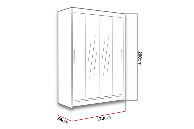 Garderob Miami 120x58x200 cm - Beige/Grå - Förvaring - Garderober & garderobssystem