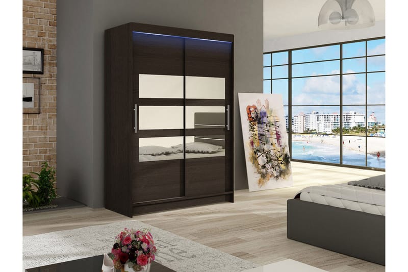 Garderob Miami 120x58x200 cm - Beige/Svart - Förvaring - Garderober & garderobssystem