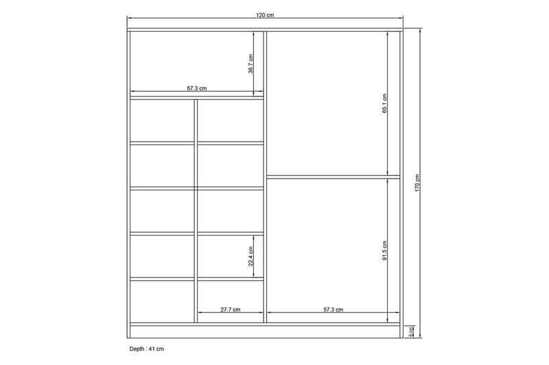 Garderob Munduruku 120x170 cm - Vit - Förvaring - Garderober & garderobssystem