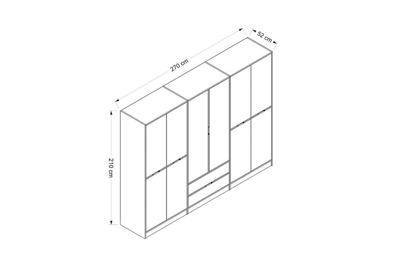 Garderob Munna 270 cm - Antracit - Förvaring - Garderober & garderobssystem