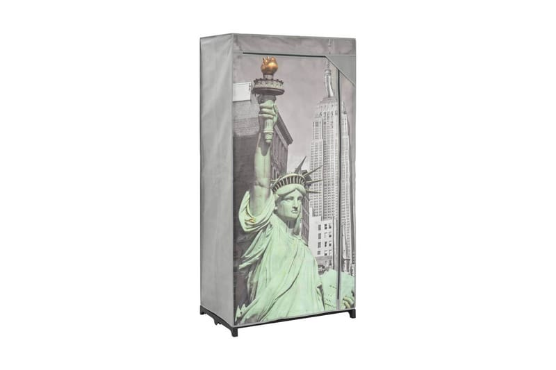 Garderob New York 75x45x160 cm tyg - Vit - Förvaring - Garderober & garderobssystem