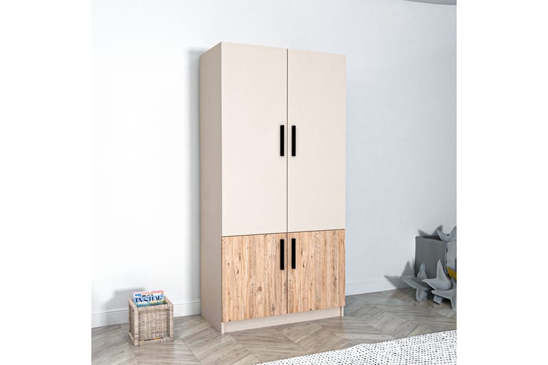 Garderob Newra 90x180 cm - Brun/Beige - Förvaring - Garderober & garderobssystem