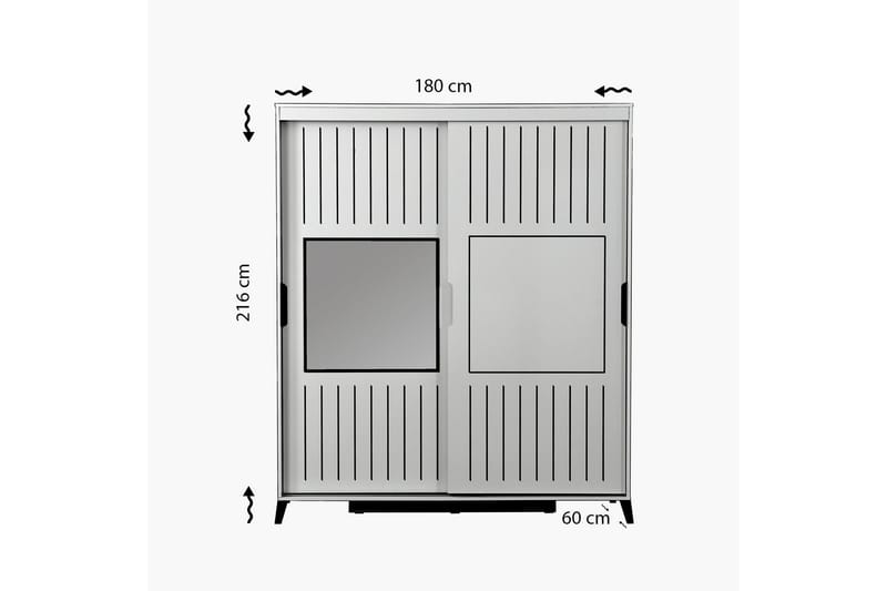 Garderob Skoglund 180 - Vit - Förvaring - Garderober & garderobssystem