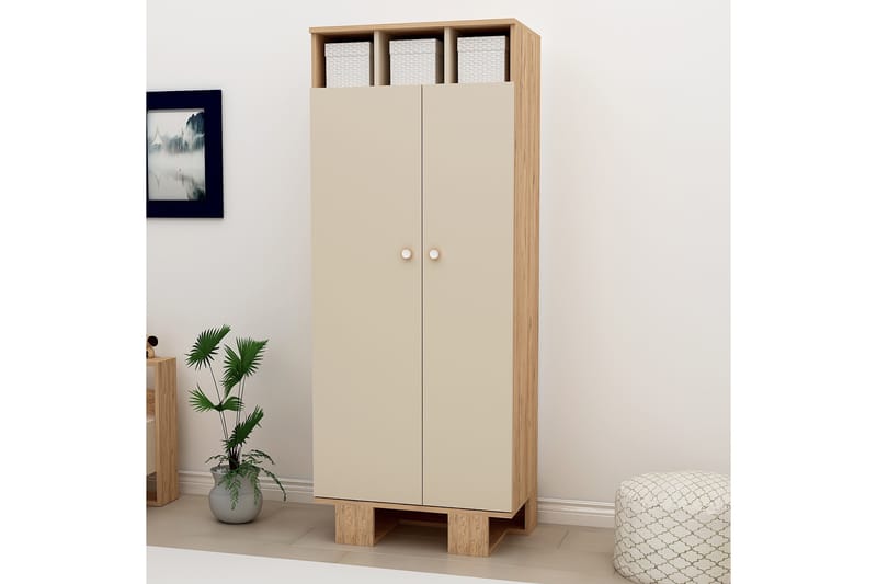 Garderob Sneker 75x173 cm - Brun/Beige - Förvaring - Garderober & garderobssystem