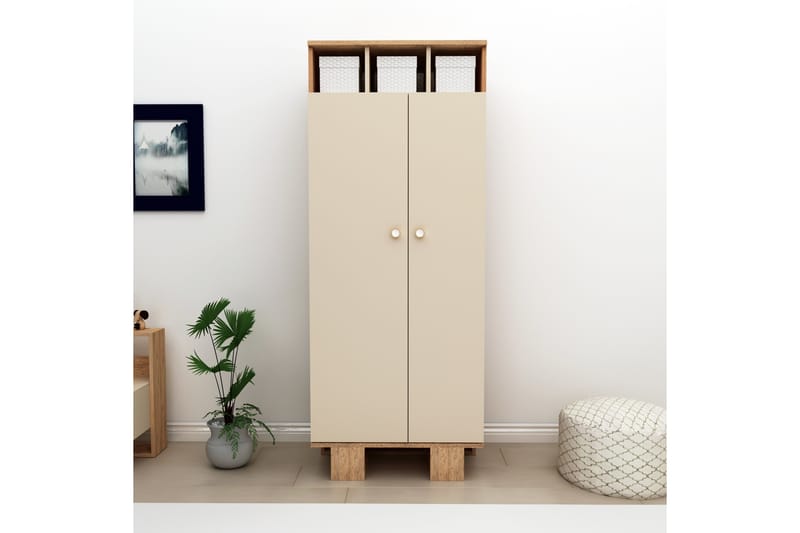 Garderob Sneker 75x173 cm - Brun/Beige - Förvaring - Garderober & garderobssystem