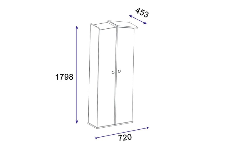 Garderob Valerin 72x179,8 cm - Brun/Antracit - Förvaring - Garderober & garderobssystem