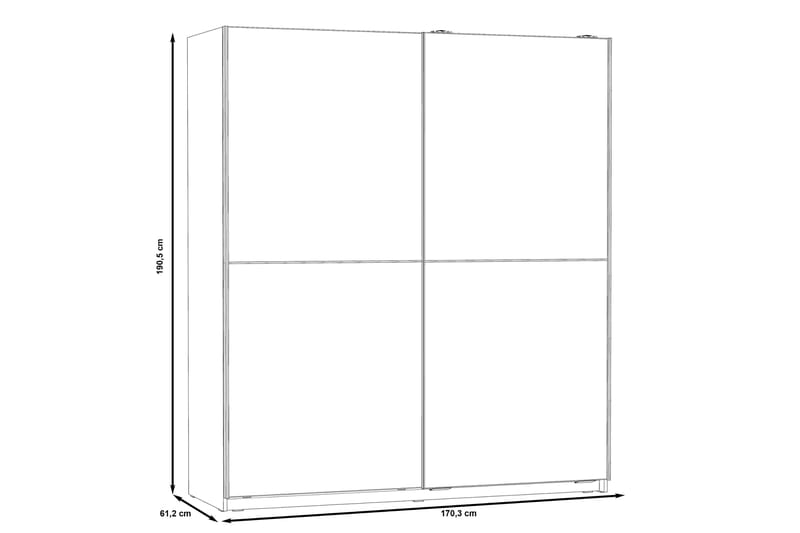 Garderob Villemaire 170x191 cm - Ljusbrun - Förvaring - Garderober & garderobssystem