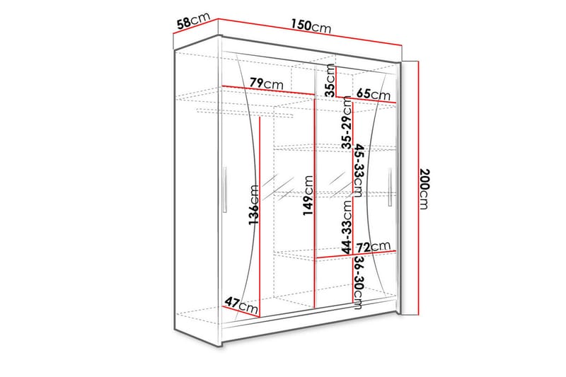 Garderob Westa 150x58x200 cm - Trä/natur - Förvaring - Garderober & garderobssystem