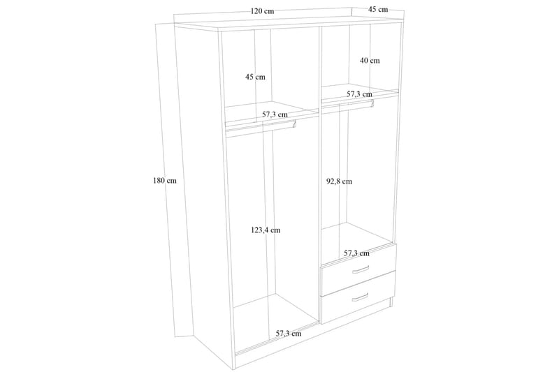 Garderob Yaman 120x180 cm - Brun - Förvaring - Garderober & garderobssystem