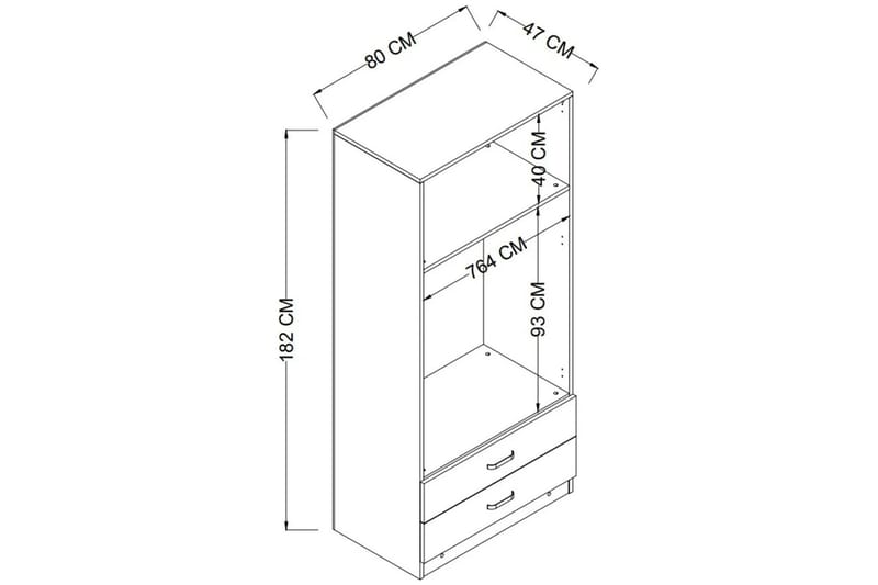 Garderob Yaman 80x182 cm - Brun - Förvaring - Garderober & garderobssystem