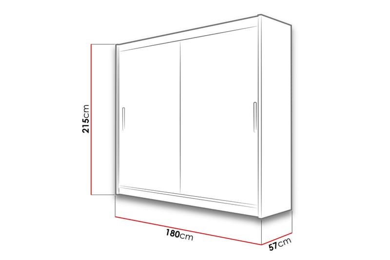 Garderob Prag 180x215 cm - Vit - Förvaring - Garderober & garderobssystem