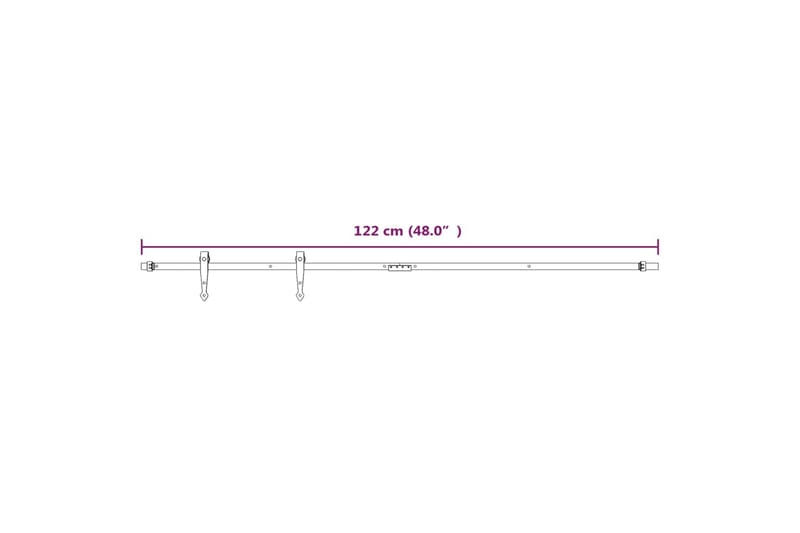 Mini skjutdörrsbeslag kolstål vit 122 cm - Vit - Förvaring - Garderober & garderobssystem - Garderobsdörr - Skjutdörr garderob & walk-in closet