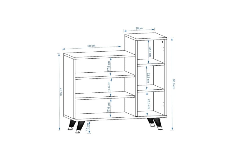 Skohylla Asimo Garderob 90x90,6 cm Brun/Vit - Hanah Home - Skohylla garderob