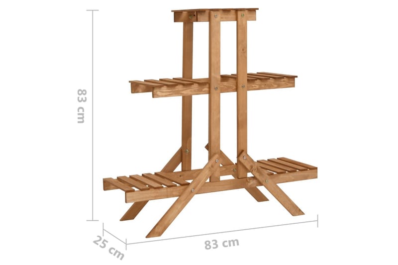 Växtställ 83x25x83 cm granträ - Brun - Förvaring - Hylla - Blomhylla & blomstativ