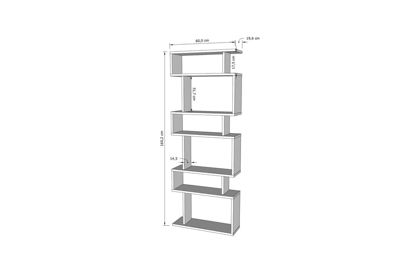 Bokhylla Bates 60 cm - Vit/Ek - Förvaring - Hylla - Bokhylla