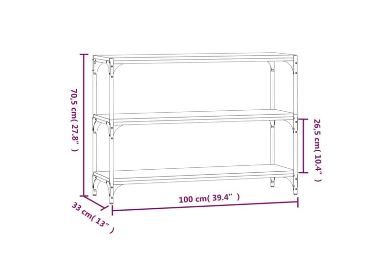 beBasic Bokhylla brun ek 100x33x70,5 cm konstruerat trä och stål - Brown - Förvaring - Hylla - Bokhylla