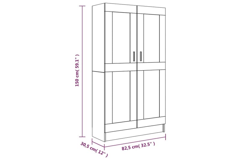 beBasic Bokhylla brun ek 82,5x30,5x150 cm konstruerat trä - Brown - Förvaring - Hylla - Bokhylla