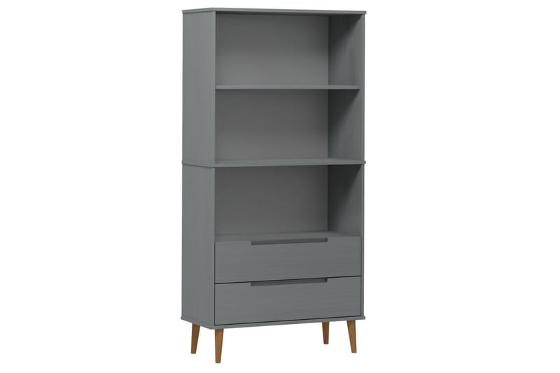 beBasic Bokhylla grå 85x35x170,5 cm massiv furu - Grey - Förvaring - Hylla - Bokhylla