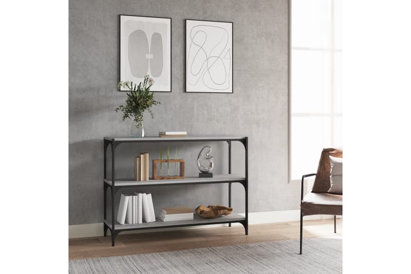 beBasic Bokhylla grå sonoma 100x33x70,5 cm konstruerat trä och stål - Grey - Förvaring - Hylla - Bokhylla