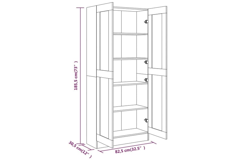 beBasic Bokhylla rökfärgad ek 82,5x30,5x185,5 cm konstruerat trä - Brown - Förvaring - Hylla - Bokhylla