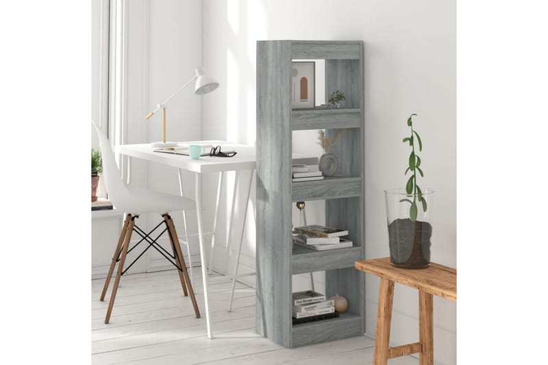 beBasic Bokhylla/Rumsavdelare grå sonoma-ek 40x30x135 cm - Grey - Förvaring - Hylla - Bokhylla