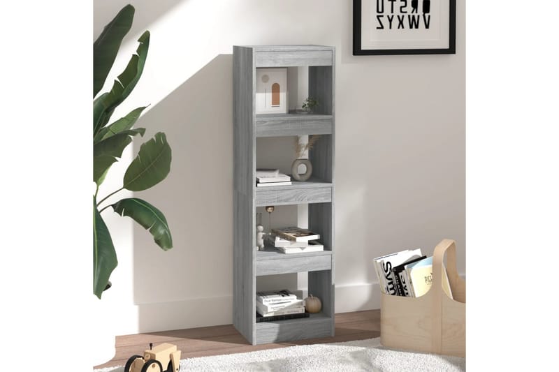 beBasic Bokhylla/Rumsavdelare grå sonoma-ek 40x30x135 cm - Grey - Förvaring - Hylla - Bokhylla