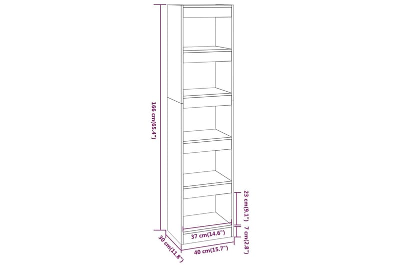 beBasic Bokhylla/Rumsavdelare vit 40x30x166 cm - White - Förvaring - Hylla - Bokhylla