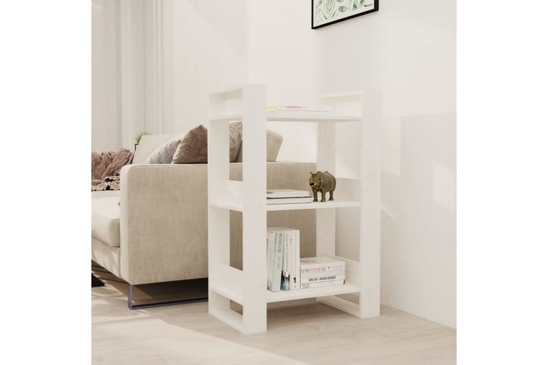 beBasic Bokhylla/rumsavdelare vit 60x35x91 cm massiv furu - White - Förvaring - Hylla - Bokhylla