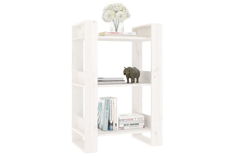 beBasic Bokhylla/rumsavdelare vit 60x35x91 cm massiv furu - White - Förvaring - Hylla - Bokhylla