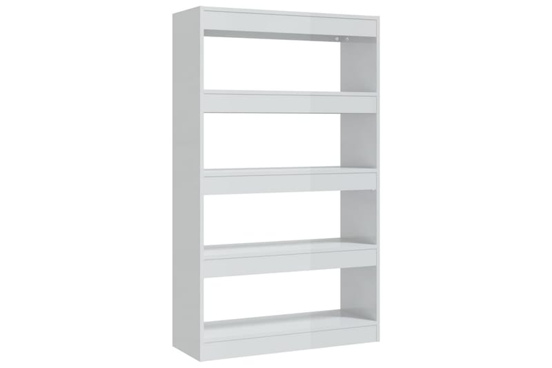 beBasic Bokhylla/Rumsavdelare vit högglans 80x30x135 cm konstruerat trä - White - Förvaring - Hylla - Bokhylla