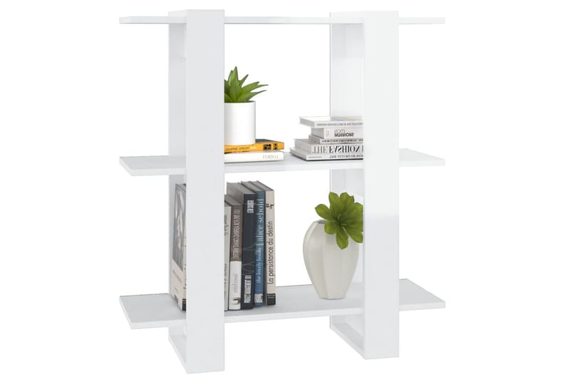 beBasic Bokhylla/Rumsavdelare vit högglans 80x30x87 cm - White - Förvaring - Hylla - Bokhylla