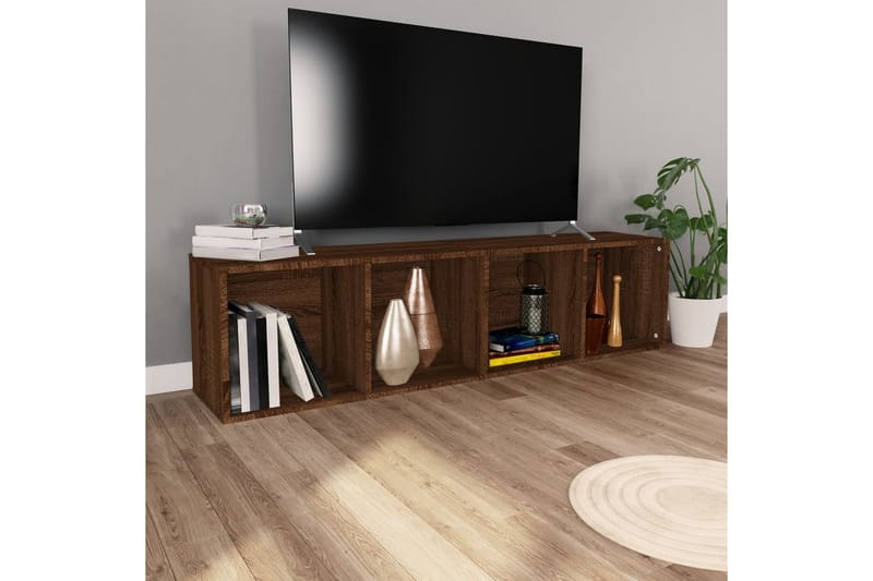 beBasic Bokhylla/tv-bänk Brun ek 36x30x143 cm konstruerat trä - Brown - Förvaring - Hylla - Bokhylla