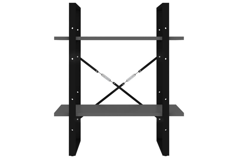 Bokhylla 2 hyllplan grå 60x30x70 cm spånskiva - Grå - Förvaring - Hylla - Bokhylla