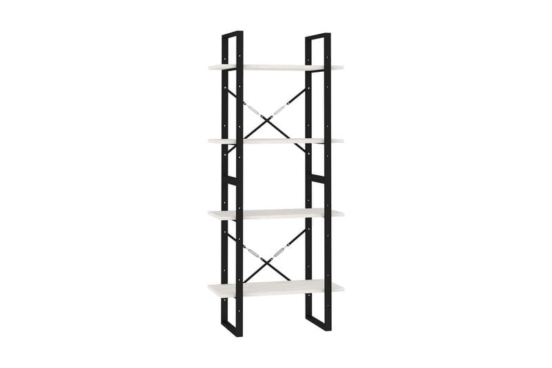 Bokhylla 4 hyllplan vit 60x30x140 cm massiv furu - Vit - Förvaring - Hylla - Bokhylla