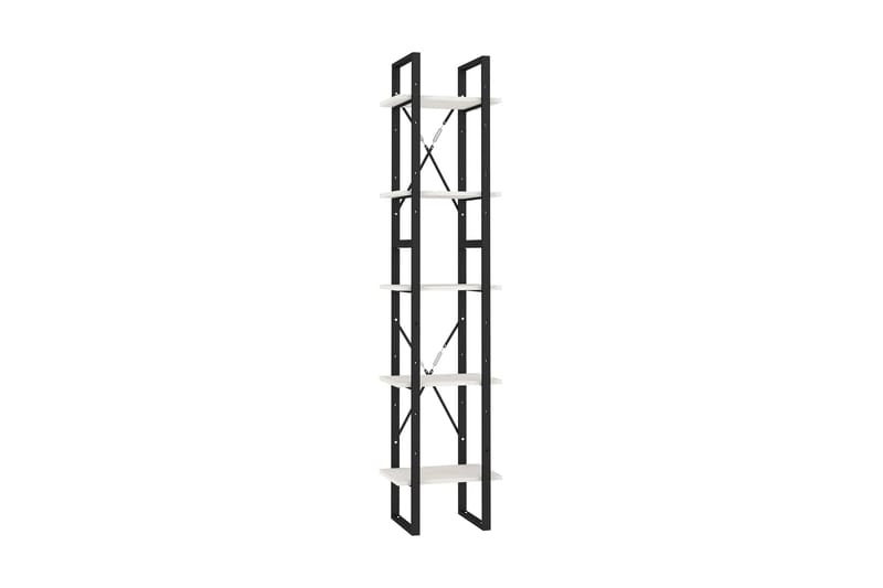 Bokhylla 5 hyllplan vit 40x30x175 cm furu - Vit - Förvaring - Hylla - Bokhylla