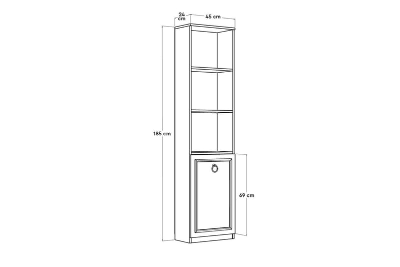 Bokhylla Ajkati 45x24 cm Vit - Hanah Home - Förvaring - Hylla - Bokhylla