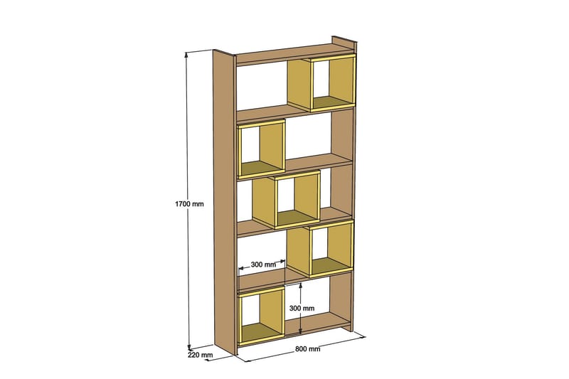 Bokhylla Amtorp 80 cm - Brun - Förvaring - Hylla - Bokhylla