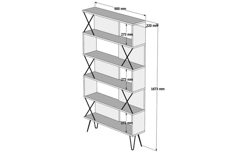 Bokhylla Amtorp 90 cm - Brun - Förvaring - Hylla - Bokhylla