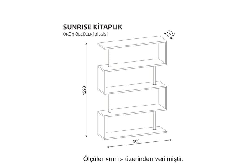 Bokhylla Clora med Stänger - Vit - Förvaring - Hylla - Bokhylla