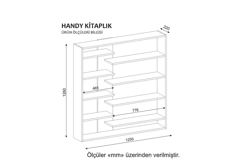 Bokhylla Clora Stor - Vit - Förvaring - Hylla - Bokhylla