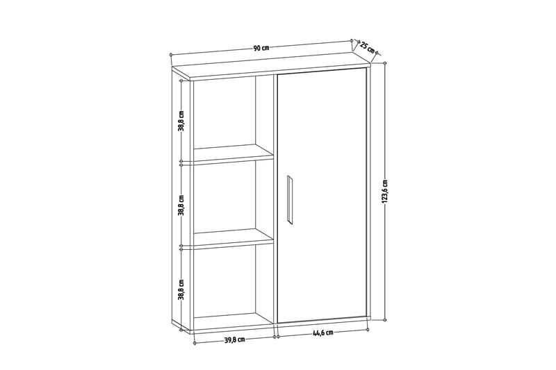 Bokhylla Crecora 90x25 cm - Natur - Förvaring - Hylla - Bokhylla